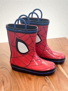 NWT Boys Marvel Spider-Man Rain Boots, SIZE Big Kid 7/8